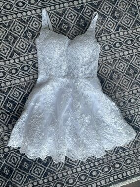 White Lace lace dress with delicate floral embroidery